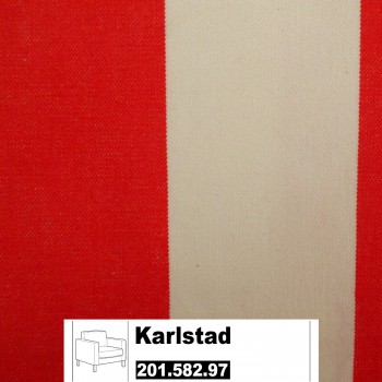 IKEA Karlstad Bezug für Sessel (Groß) in Rannebo rot/weiß 201.582.97