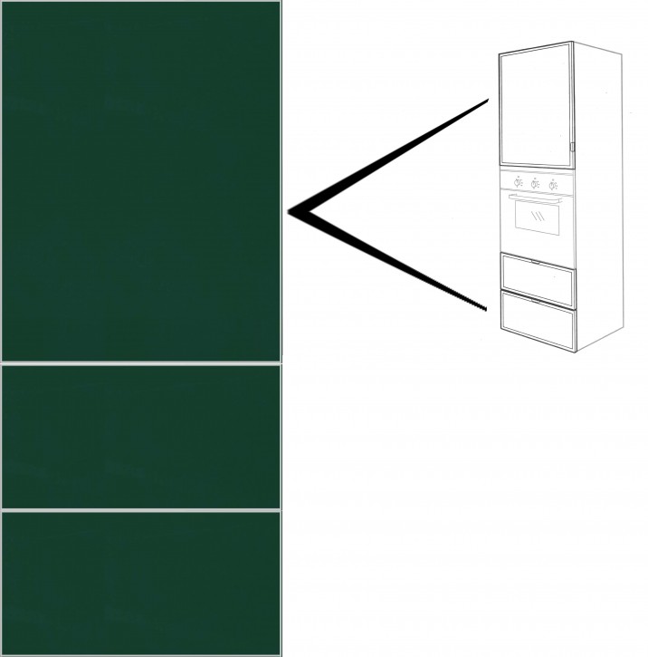 IKEA Rubrik Vitrinen Fronten Set für Hochschrank  grün 601.472.40