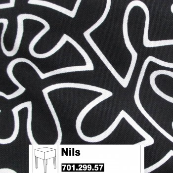 IKEA Nils Bezug für Hocker in Eslöv schwarz / weiß 701.299.57