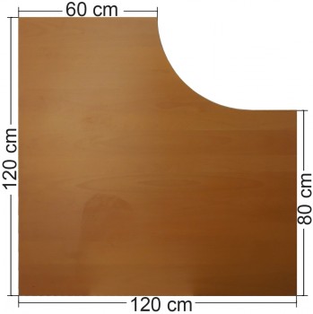 IKEA Effektiv Tischplatte in Buche, dunkel 120x120x60x80cm, L Form
